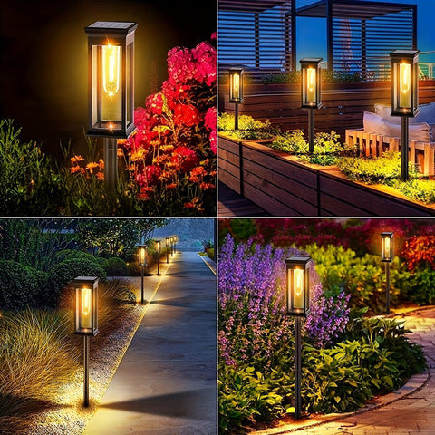 Set von 4 Solar-Gartenleuchten – Nachhaltig und Hellig für Gärten und Wege