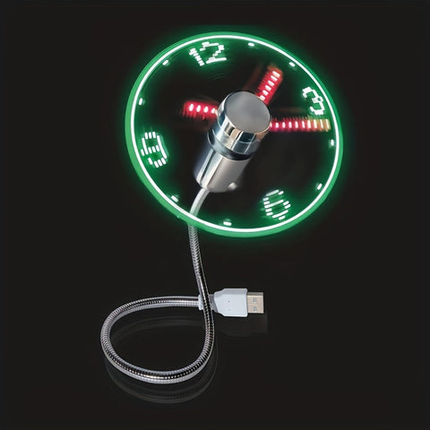 Tragbarer USB LED Tischventilator mit Zeitanzeige