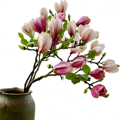 Set von 4 Realistischen Magnolienblumen – Elegant und Zeitlos für Hochzeiten und Luxuriöse Dekoration