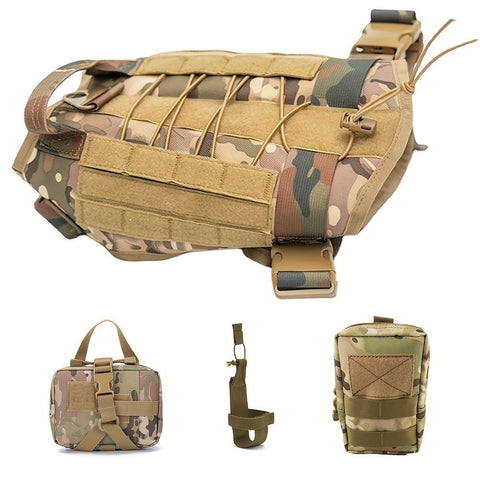 Taktisches Hundegeschirr mit Taschen – Robustes Nylon-Geschirr für Training und Abenteuer