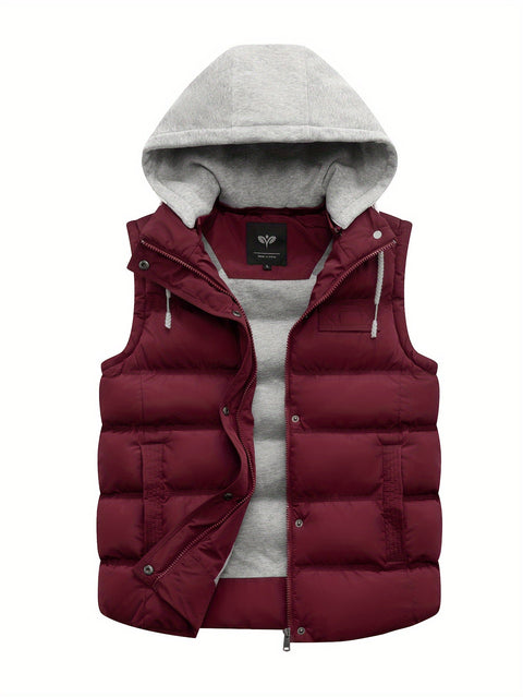Gepolsterte Damenweste mit Kapuze – Stilvolle und Warme Winterjacke ohne Ärmel