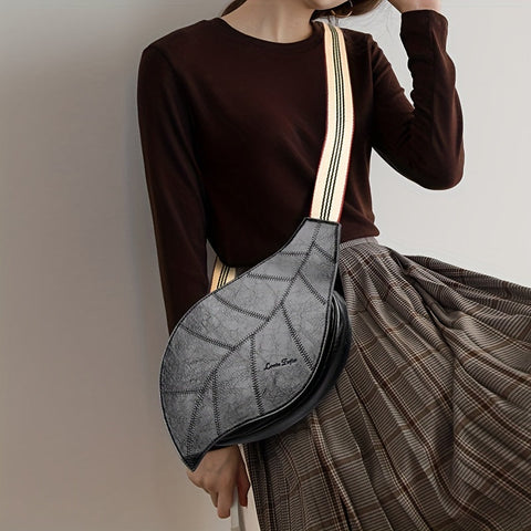 Vintage Kunstleder Crossbody Tasche – Verstellbarer Riemen mit Schnappverschluss