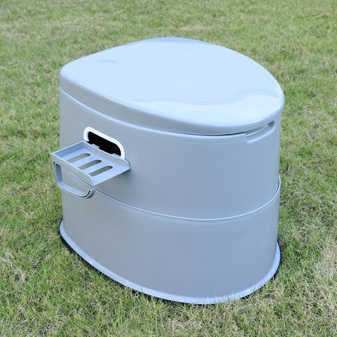 Portables Graues PVC-Toilette - Komfortabel und Praktisch für Camping und Notfälle