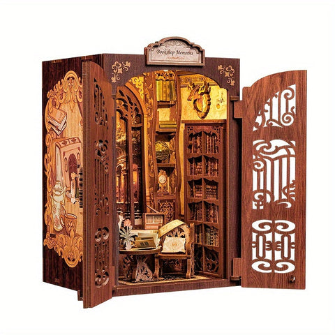 DIY Miniatur Eulen Buchhandlung – 3D Holz Kit mit Beleuchtung für kreative Dekoration