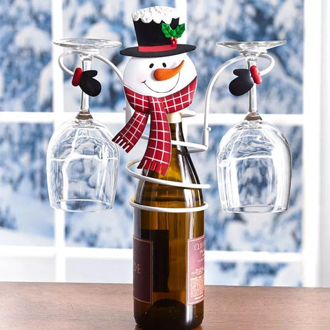 Festliche Cheers Weinglas Halter – Weihnachtsmann & Schneemann Design für Festliche Tische