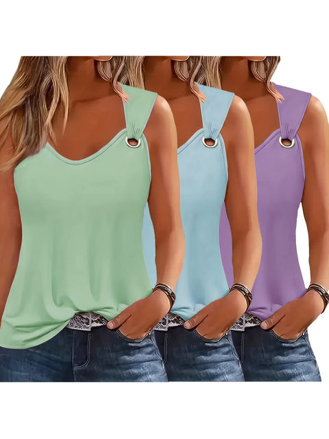 Damen Tanktops 3-Pack – Sommerfest und Locker