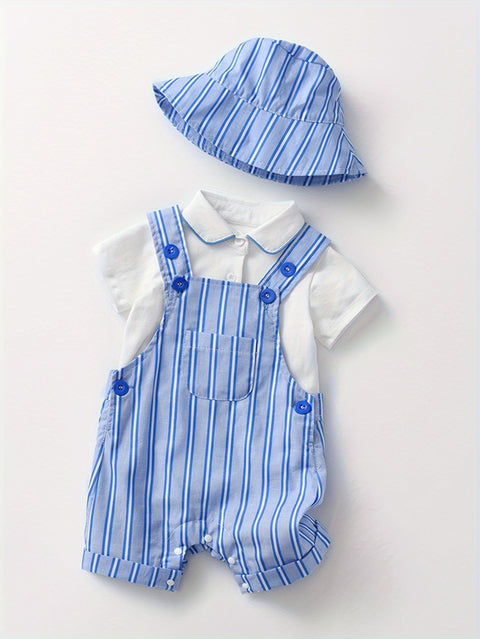 Trendiger Gestreifter Baby Jumpsuit Set – Perfekt für Sommerabenteuer für Babys
