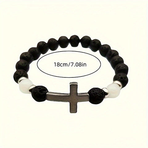 Leuchtendes Kralenarmband mit Kreuz - Für Einen Einzigartigen Stil