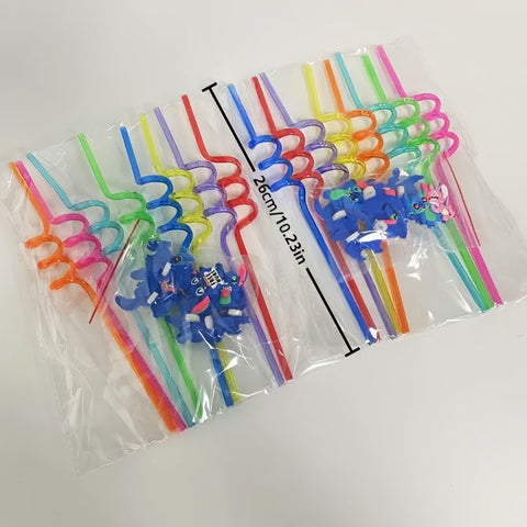 Stitch Wiederverwendbare Strohhalme Set – 16 Bunte Strohhalme für Partys und Geburtstage