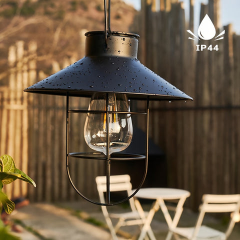 Set aus 2 Solar Retro Laternen – Vintage Hängeleuchten für Garten und Balkon
