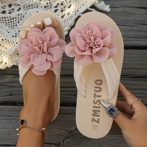 Luxe Damen Slipper mit Blumendetail - Perfekt für Sommer und Strand