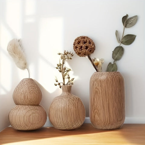 Set aus Holz geometrischer Vasen - Ein zeitloses Stück für dein Interieur