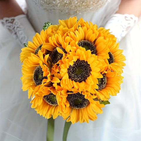 Set von 11 Lebhaften Sonnenblumen – Perfekt für den Herbst, Hochzeiten und Gartendekoration