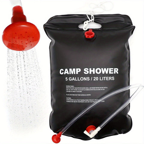 Tragbare Campingdusche – 20L Kapazität mit Abnehmbarer Schlauch und Duschkopf für Outdoor-Abenteuer