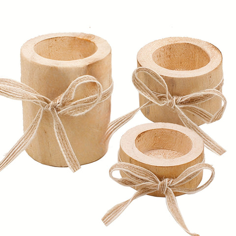Holz-Teelichthalter mit Jute-Schnur – Rustikale Dekoration für Haus und Garten