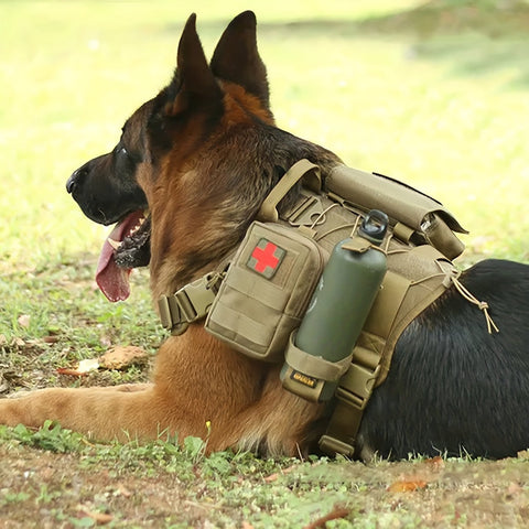 Taktisches Hundegeschirr mit Taschen – Robustes Nylon-Geschirr für Training und Abenteuer