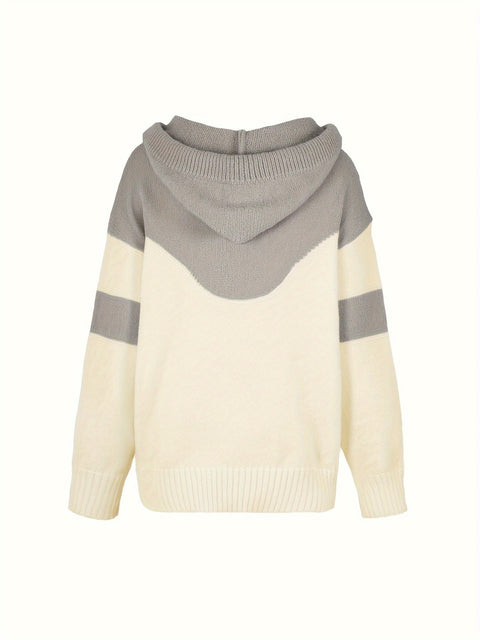Ava Color Block Hoodie Pullover - Stilvoll und Bequem für Damen