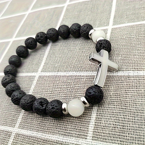 Leuchtendes Kralenarmband mit Kreuz - Für Einen Einzigartigen Stil