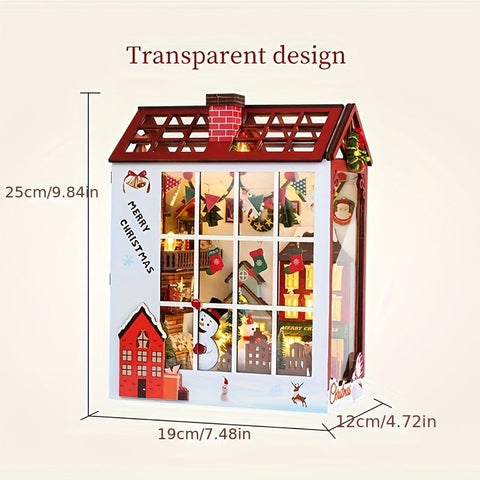 DIY Miniatur Weihnachtshaus – 3D Puzzle-Set für Weihnachten und festliche Dekoration