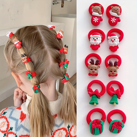 Festliche Weihnachts-Haarband-Set - 10 Stück für märchenhafte Stylings