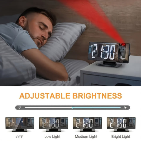 Digitale Spiegelwecker mit Projektionsfunktion – Großes LED-Display und multifunktionale Alarmfunktion
