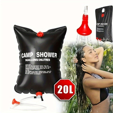 Tragbare Campingdusche – 20L Kapazität mit Abnehmbarer Schlauch und Duschkopf für Outdoor-Abenteuer