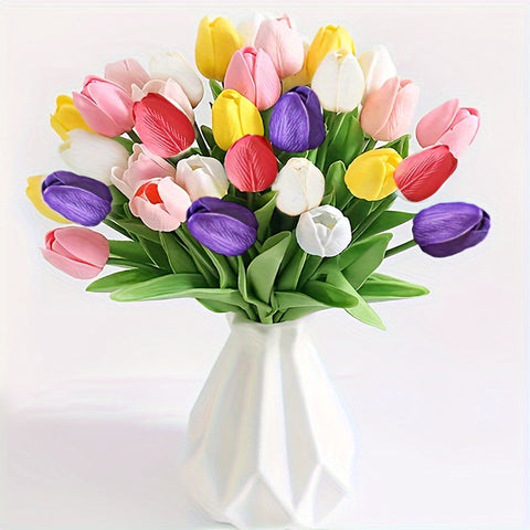 Set von 15 Realistischen Kunst-Tulpen – Perfekt für Hochzeiten, Feiern und Wohnungsdekoration