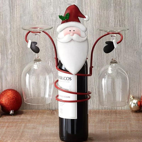 Festliche Cheers Weinglas Halter – Weihnachtsmann & Schneemann Design für Festliche Tische