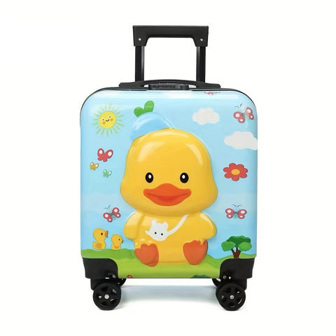 Niedlicher Kinderkoffer mit Enten-Design – Ideal für Kinder, 16,5 Zoll mit geräuschlosen Rädern