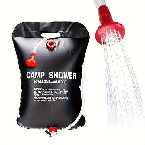 Tragbare Campingdusche – 20L Kapazität mit Abnehmbarer Schlauch und Duschkopf für Outdoor-Abenteuer