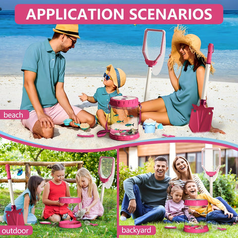 Strandabenteuer Spielset für Kinder – Komplett mit faltbarem Eimer, Schaufel und Netz für die Erkundung im Freien