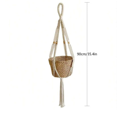 Handgewebter Bohemian Hängekorb - Ideal zur Dekoration deines Raumes