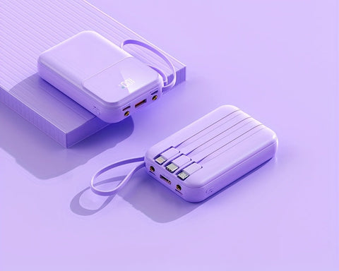 Ultimative Tragbare Powerbank 10000mAh - Schnellladen mit Eingebauten Kabeln