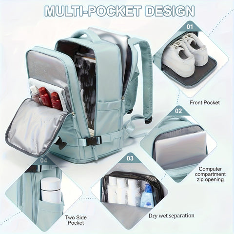 Multifunktionaler Reise- & Tagesrucksack mit Schuhfach und wasserdichten Fächern
