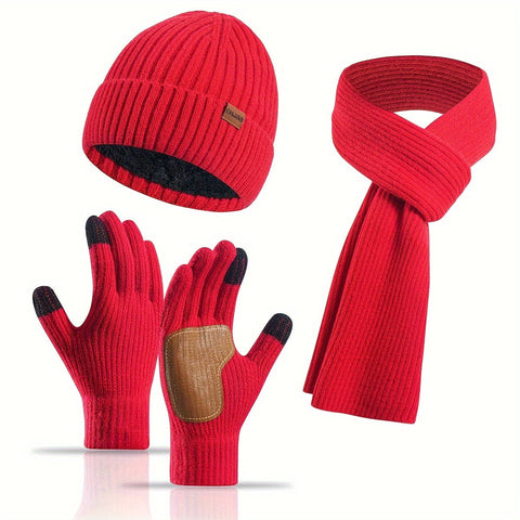 Fröhliches Winterset - Mütze, Schal und Handschuhe für Paare