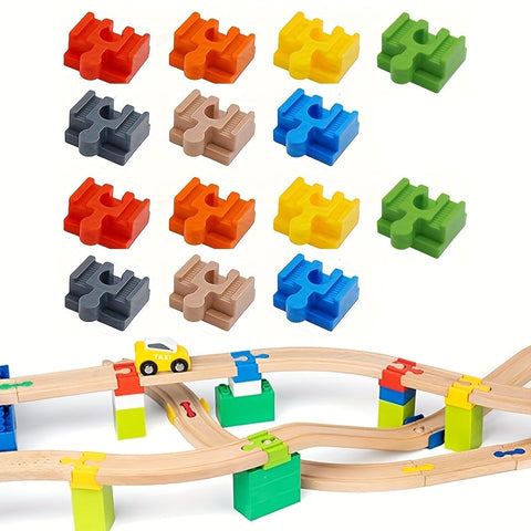 Set von 7-14 Bunt Holzgleisadaptern – Verstellbare Verbindungen für den Modellbau