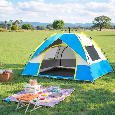 Schneller Aufbau 4-Personen Campingzelt – Atmungsaktive und Winddichte Unterkunft