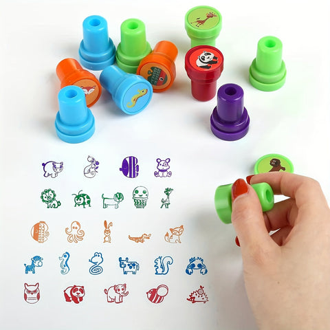 Bunte Tierstempelset – 26 Verschiedene Stempel für Kreatives Basteln und Bildung