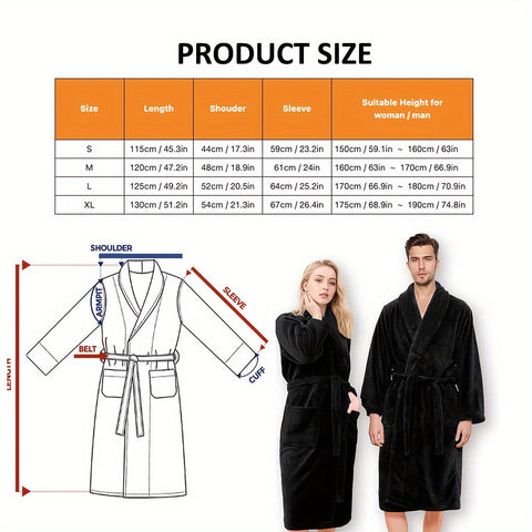 Luxe Unisex Coral Fleece Bademantel – Ultraweich und Warm für Deinen Komfort