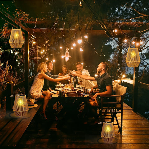Solar Woven Laternen – Elegante Hängende Beleuchtung für Garten und Terrasse