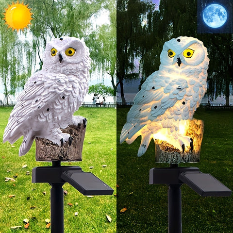 Solar LED Eulen Gartenlampe – Realistische Stimmungsbeleuchtung für Gärten und Wege