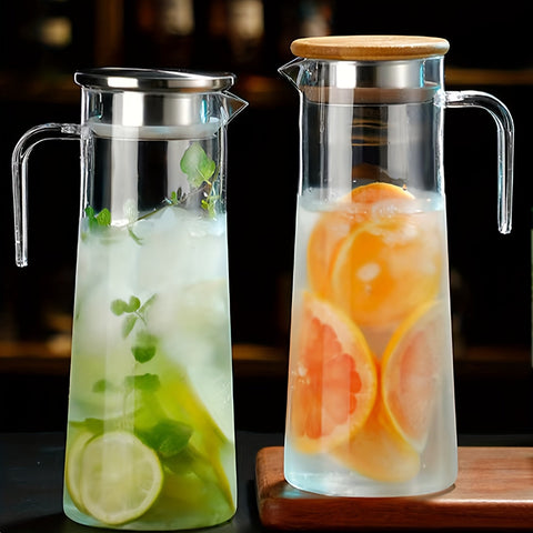 Glaskaraffe mit Deckel – Ideal für Saft, Bubble Tea und erfrischende Sommergetränke