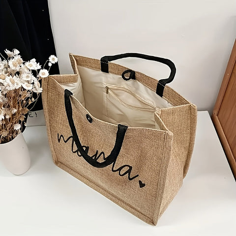 Stilvolle Jute Tasche mit Mama Druck – Nachhaltig und Praktisch für den Muttertag