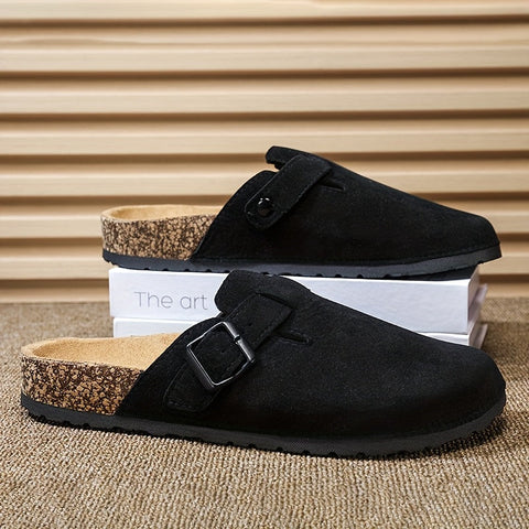 Unisex Slip-On Kunstsuede Muiltjes – Leicht und Komfortabel mit Korksohle
