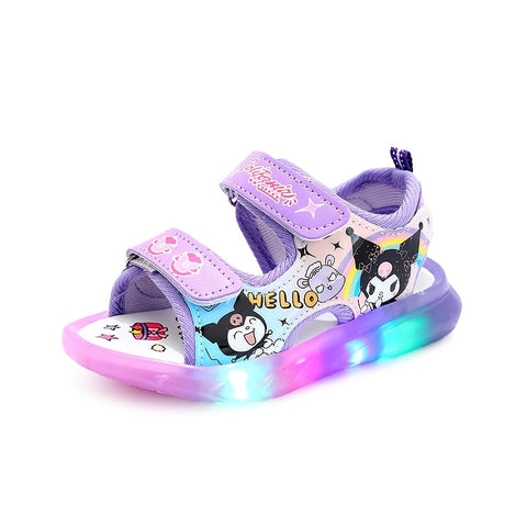 Sanrio Mädchen Sandalen mit Beleuchtung – Kawaii Cartoon Prinzessinnen Sandalen für den Sommer