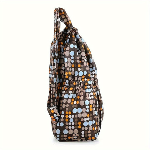 Geometrischer Nylon-Rucksack mit Kordelzug – Perfekt für Reisen und sportliche Aktivitäten