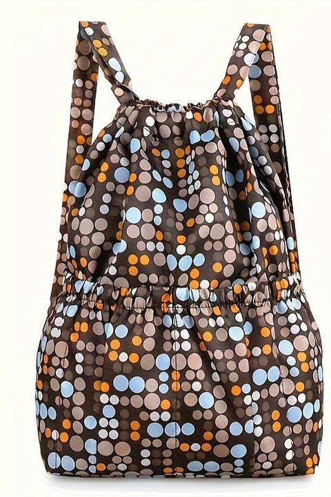 Geometrischer Nylon-Rucksack mit Kordelzug – Perfekt für Reisen und sportliche Aktivitäten