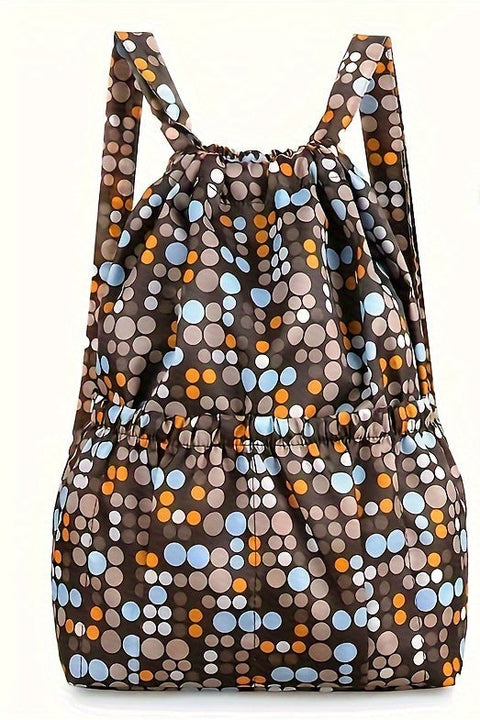 Geometrischer Nylon-Rucksack mit Kordelzug – Perfekt für Reisen und sportliche Aktivitäten