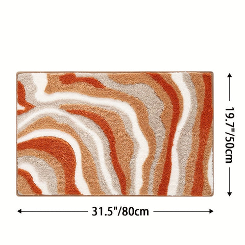 Geometrische Badezimmermatte – Absorbierend und Weich mit Rutschfester Unterseite