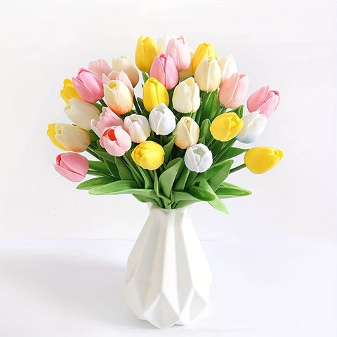 Set von 15 Realistischen Kunst-Tulpen – Perfekt für Hochzeiten, Feiern und Wohnungsdekoration